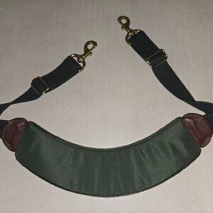 Orvis Replacement Strap Green And Brown Leather With Large Padded Shoulder Pad